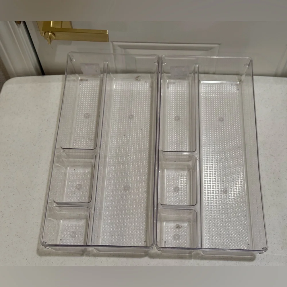 NEW Clear Plastic Drawer Organizers Set